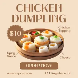 Food Dumpling Menu Display Instagram Post