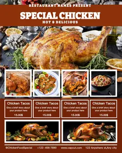Business promotion Minimalist Special Chicken menu design for Instagram Portraits
