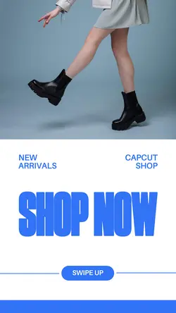 Fashion Shop Now Instagram Story White Blue Minimalist