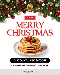 White Christmas Food Discount Promo Instagram 
