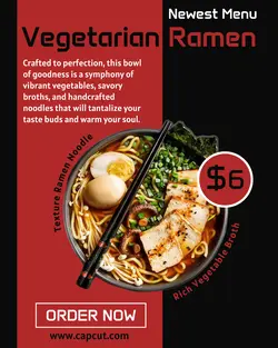 Food Vegetarian Ramen Product Display Facebook P