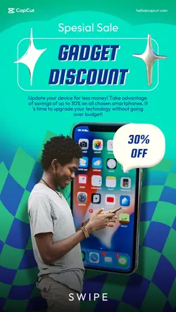 Gadget Discount Blue Tosca Electronic Promotion Instagram Story