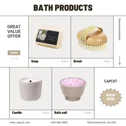 Beauty Bath products Display Minimalist