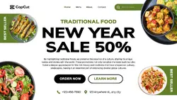 Traditional Food New Year Sale Promotion Website
