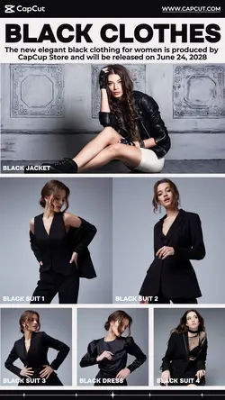Black Clothes Women's 6 Multi-product Image Product Display Tik Tok White Black Minimalist