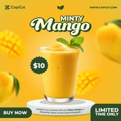 Mango Smoothie Drink Podium Social Media Ad