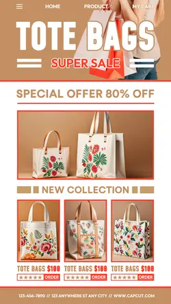 Fashion Industry Tote Bags Sale Promotion Instagram Story