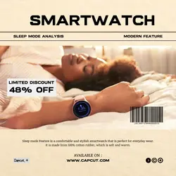 Smartwatch sleep mode promotion instagram post