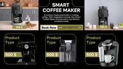 Elegant electronic template design, smart coffee maker for product promotion needs