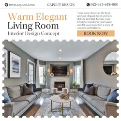 Living Room Interior Design Service Promotion Instgram Post