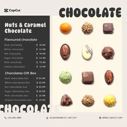 Food Chocolate Menu Retro