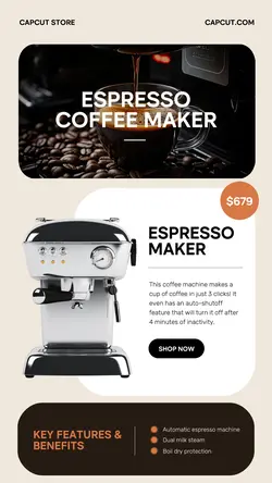 Coffee Machine Product Display Instagram Story