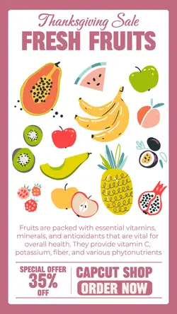 Thanksgiving Fresh Fruit Sale Instagram Story