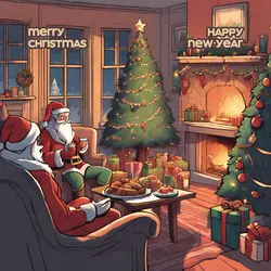 Happy Christmas and Happy New Year Linkedin Post