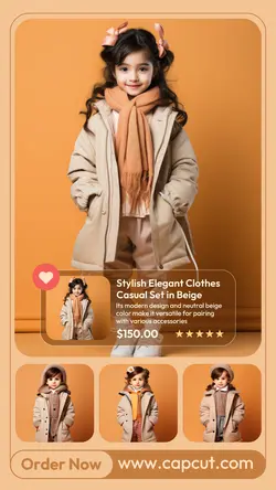 5 Multi-product Image Children's Clothes Casual Set Product Display