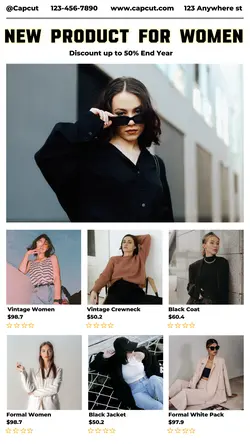 Fashion New Product For Women Display Instagram Stories