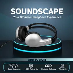E-commerce Electronics Headphone Hero Image Blue