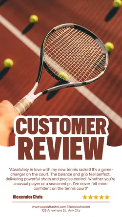 Tennis Racket Customer Review Instagram Story