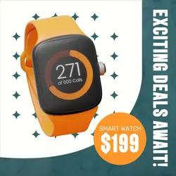 E-Commerce Electronics Smart Watch Hero Image Teal