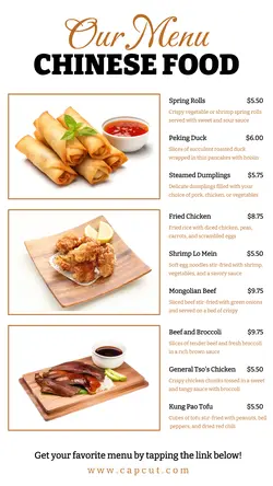 Food Chinese Food Menu Instagram Story