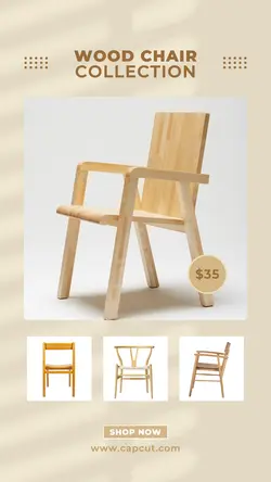 wood chair collection promotion instagram story