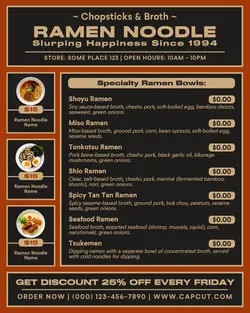 ramen noodle restaurant menus instagram post