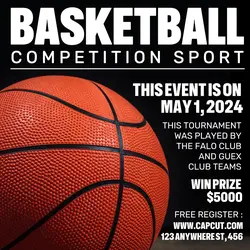 Sport Basket Competition Sport Promotion Instagram Post Black Flat Modern