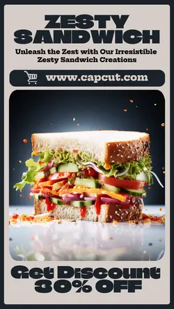 Food Zesty Sandwich Discount Instagram Story