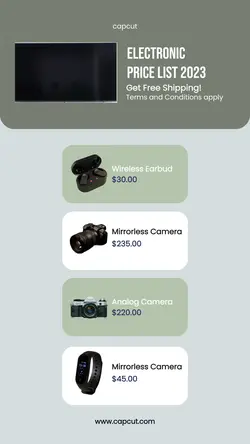 Electronic Price List Instagram Story