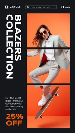 Black and Orange Blazers Collection Promotion Instagram Story