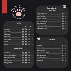 Pet Cafe Menu