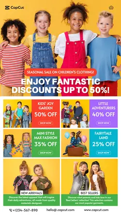 7 Multi-product Image Children's Clothes Promotional Activities