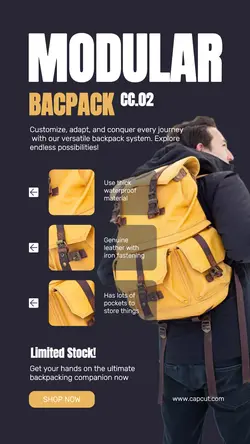Fashion Backpack Product Display 