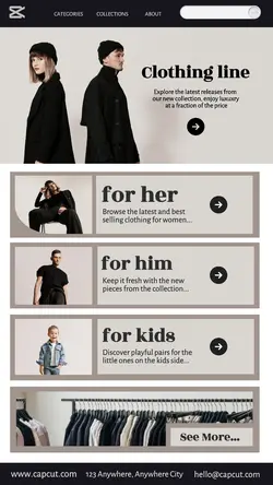 Fashion - Mobile Size Clothing line Landing Site