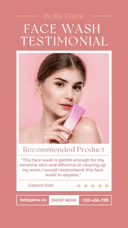 Beauty Face Wash Testimonial Instagram Story