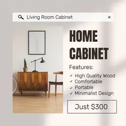 E-commerce Furniture Cabinet Product Display Brown