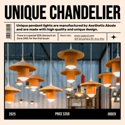 Unique Chandelier Product Display Instagram Post Cream Minimalist