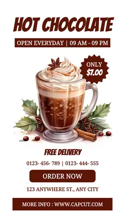 Hot Chocolate Beverage Promotion Instagram Story