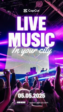 Purple Neon and Modern Live Music Event Instagram Story