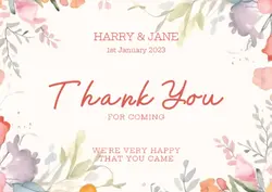 Non-Marketing Thank You For Coming Card 