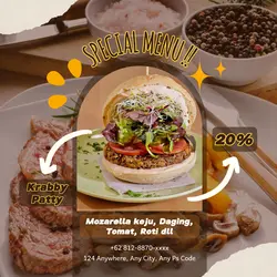 Food Advertising Special Menu Instagram Post Brown Template