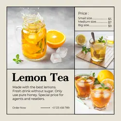 Lemon Tea Drink Promotion Instagram Post