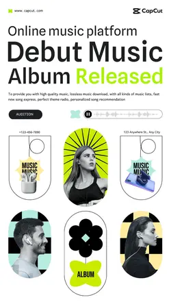 Entertainment Music platform Display Trendy cool