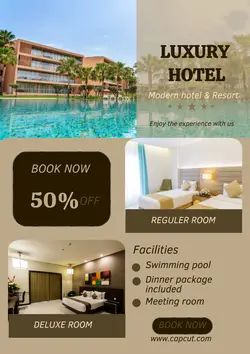 Hospitatality business promotion hotel resort poster morandi