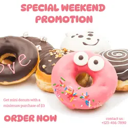 Food & Beverage Mini Donuts Instagram Post