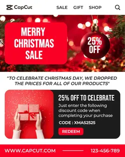 Christmas Sale Promotions Poster Template Instagram Portrait