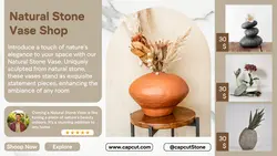 Minimalist template design for natural stone vase decoration business for business promotion needs