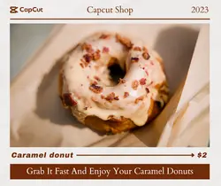 Food Caramel Donut Product Display Facebook Post