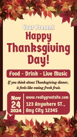 Happy Thanksgiving Day Instagram Story