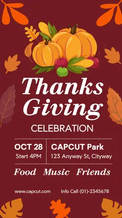 Thanksgiving Celebration Invitation Insta Story